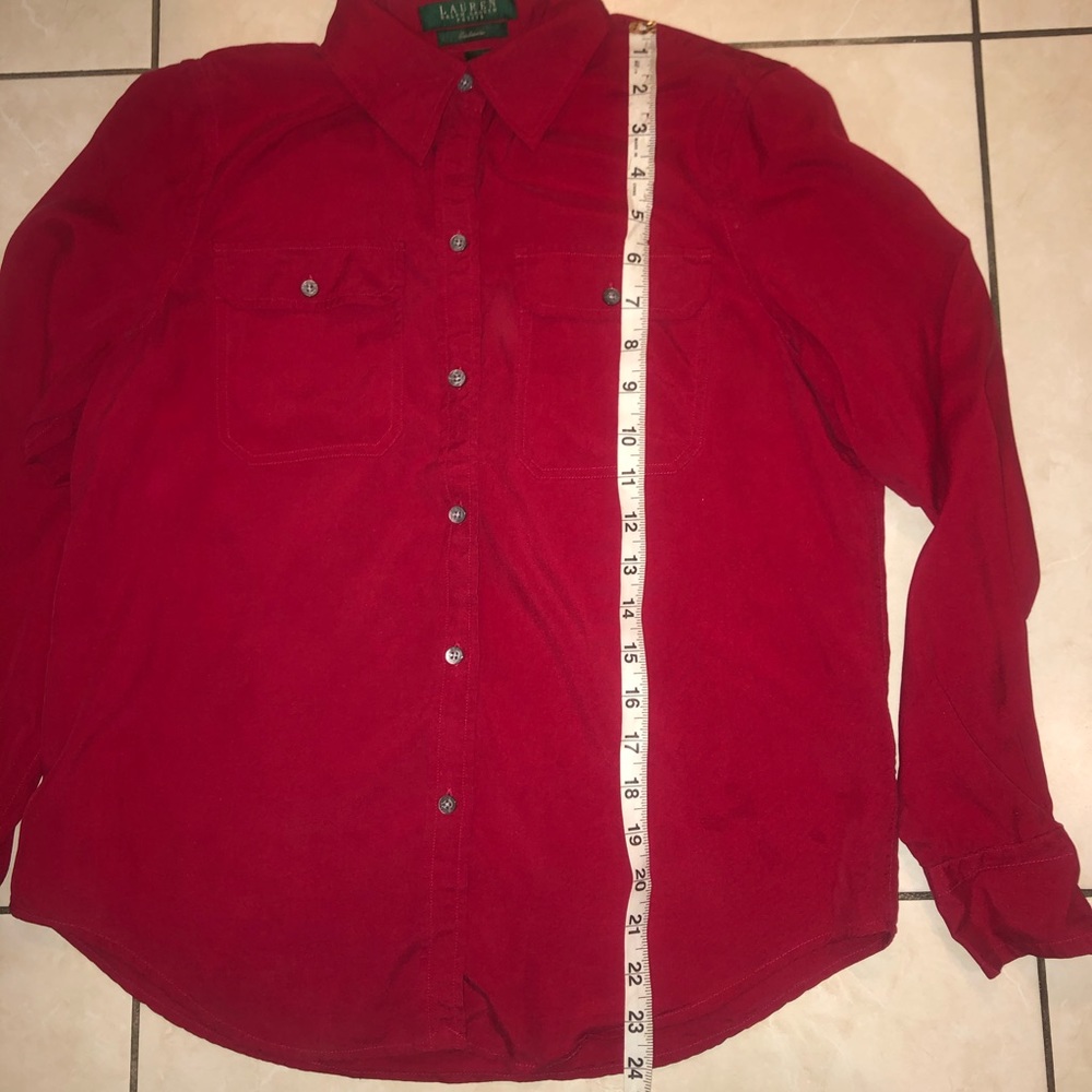 Red Silk Button-Up - image 3